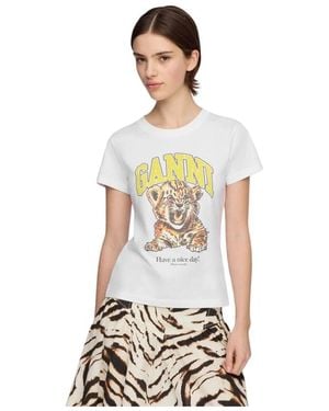Ganni T-Shirts - Blanco