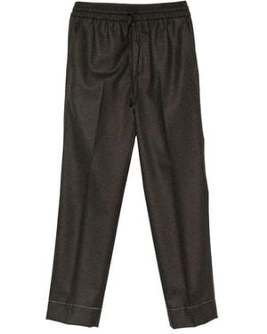 Brioni Broeken ,Bruin ,Wol Asolo Broek - Zwart