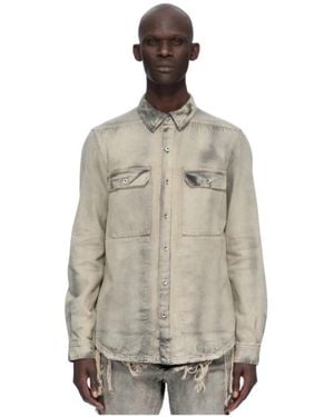 Rick Owens Overhemden ,Blauw ,Denim Denim Outershirt 6755 - Grijs