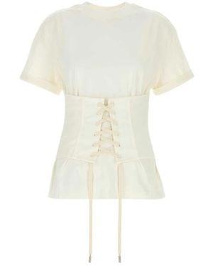 McQueen Tops ,Wit ,Katoen Corset T-Shirt
