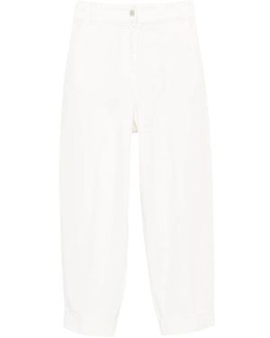 Pennyblack Jeans ,Wit ,Katoen Cropped Jeans Met Omgeslagen Zoom