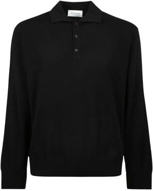 Laneus Gestricktes Poloshirt - Schwarz