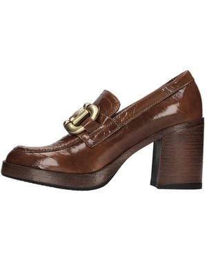 Mjus Schoenen ,Bruin ,Leer Leren Loafers Met Lak