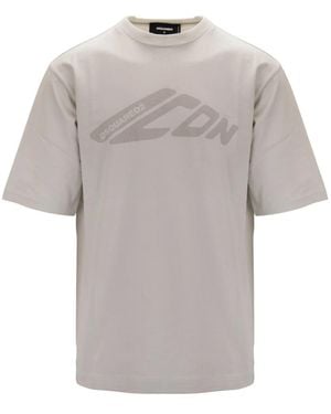 DSquared² Tops ,Katoen T-Shirt Met Ronde Hals - Grijs