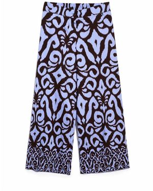 Dixie Broeken ,Veelkleurig ,Cropped Broeken - Blauw
