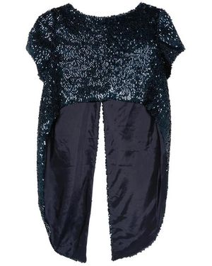 Fely Campo Overhemden ,Blauw ,Pailletten Pailletten Versierde Blouse