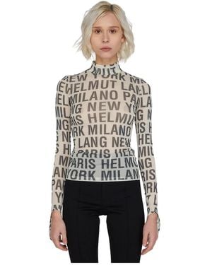 Helmut Lang Grafische Print Jersey Top - Grijs