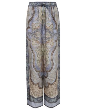 Zimmermann Broeken ,Veelkleurig ,Wanderlust Relaxed Pant - Grijs