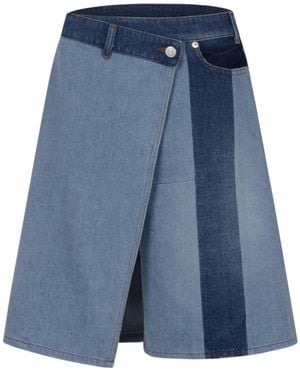 Coperni Denim Patchwork Circular Skirt - Blau