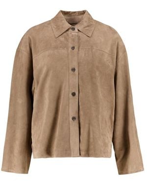 Arma Fenna Leder-Overshirt - Braun