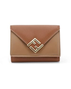 Fendi Ff Diamonds Micro Trifold - Braun