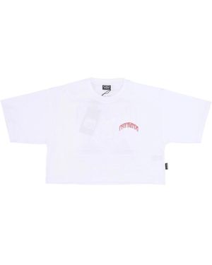 Propaganda Weißes Dreieck Crop Top Tee