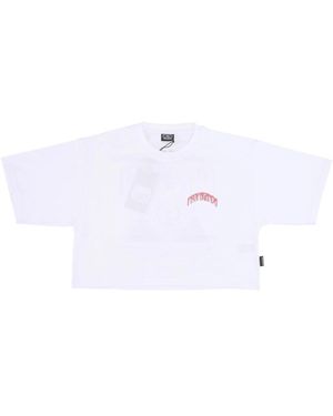 Propaganda Weißes Dreieck Crop Top Tee