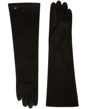 Max Mara Schwarze Leder Monogramm Handschuhe