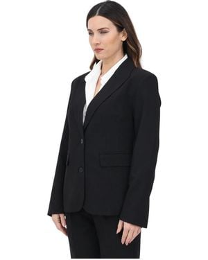 ONLY Jassen ,Zwart ,Gestructureerde Zwarte Jas Slim Fit