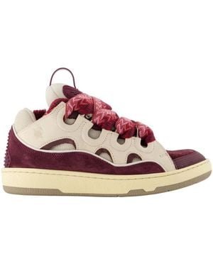 Lanvin Schoenen ,Veelkleurig ,Leer/Bordeau Synthetische Curb Sneakers - Roze