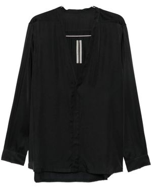 Rick Owens Overhemden ,Zwart ,Satijn Larry Shirt