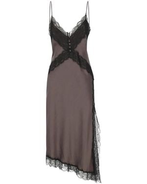 ANDAMANE Midi-Kleid Mit V-Ausschnitt - Braun