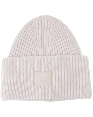 Acne Studios Large Face Logo Beanie - Naturel