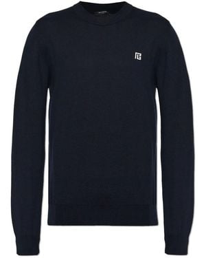 Balmain Round-Neck Knitwear - Blauw