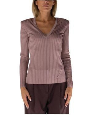 Elisabetta Franchi Long Sleeve T-Shirts - Purple