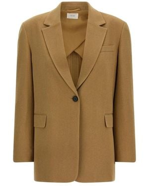The Row Jassen ,Bruin ,Wol Ezri Single-Breasted Blazer - Naturel