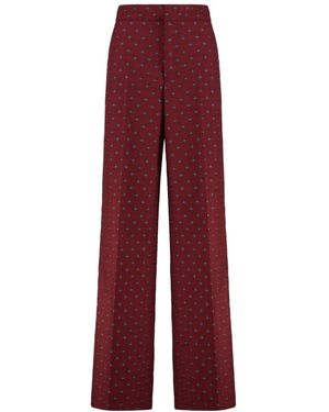 Etro Geometrische Print Wijde Pijpen Broek - Rood
