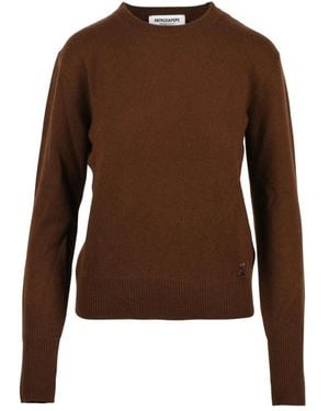 Patrizia Pepe Pullover Met Ronde Hals - Bruin