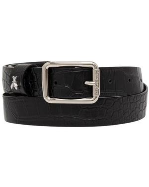 Patrizia Pepe Leren Riem Met Krokodillenmotief - Zwart