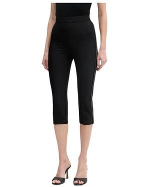 Elisabetta Franchi Satin Insert Capri Broek - Zwart