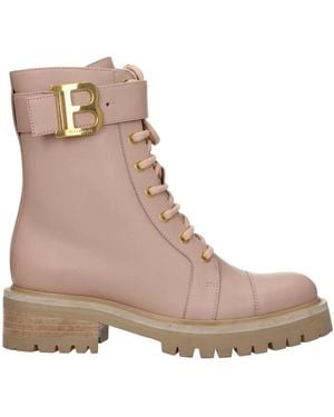 Balmain Lace-Up Boots - Brown