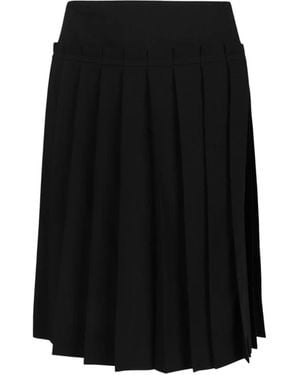 Ami Paris Plissierter Midi-Wollrock - Schwarz