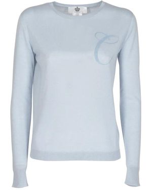 Dee Ocleppo Truien & Vesten ,Blauw ,Art 004 Sweater Met Ronde Hals