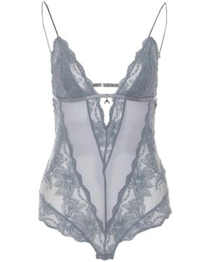Patrizia Pepe Body Aus Spitze Und Viskose-Stretch - Grau