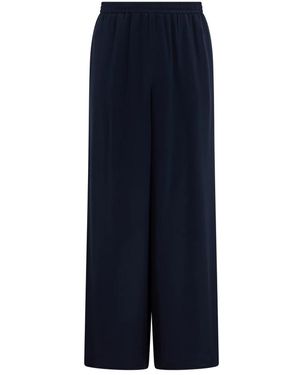 Max Mara Losse Zijden Broek Met Trekkoord - Blauw
