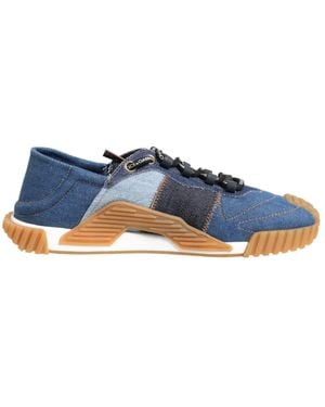 Dolce & Gabbana Blaue Schnürschuhe Mit Niedrigem Oberteil