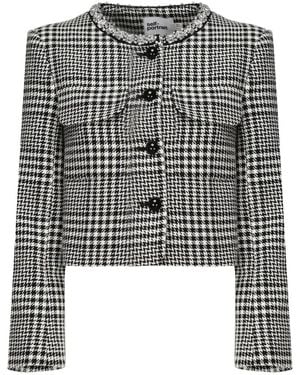 Self-Portrait Jacket With Houndstooth Pattern - Multicolour