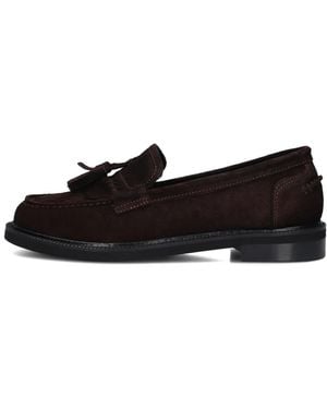 Stefano Lauran Braune Wildleder Loafers Für Damen - Schwarz
