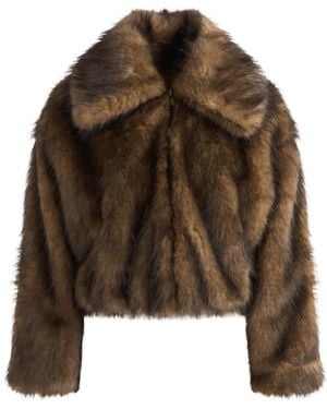 Michael Kors Faux Fur & Shearling Jackets - Marrón
