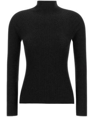 Peserico Rippstrick-Pullover Mit Stehkragen - Schwarz