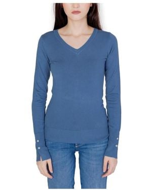 Guess V-Neck Knitwear - Blue