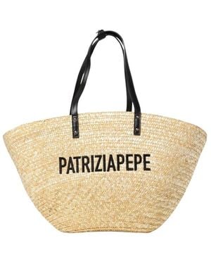 Patrizia Pepe Straw Tote Bag - Mettallic