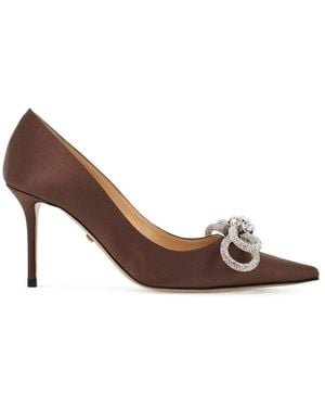 Mach & Mach Décolleté con doppio fiocco e cristalli - Marrone