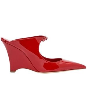 SCAROSSO Heeled Mules - Red
