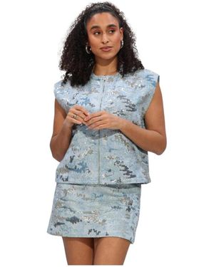 Moves Overhemden ,Blauw ,Leer Evits Waistcoat 4615