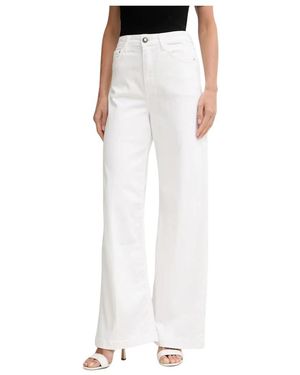 Guess High-Waisted Wide Leg Jeans - Wit