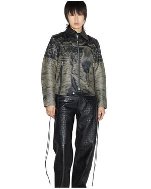 Eytys Jassen ,Veelkleurig ,Leer Graphic Print Leather Jacket - Zwart
