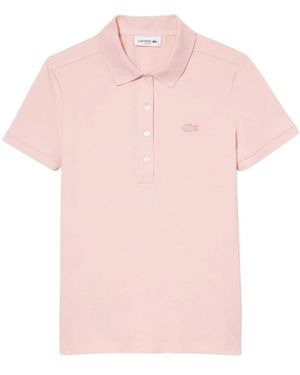 Lacoste Stretch Katoenen Piqué Mouwloze Polo - Roze