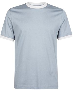 Eleventy Klassisches Baumwoll-Jersey-Rundhals-T-Shirt - Blau