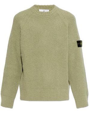 Stone Island Pullover Mit Logo-Patch - Grün